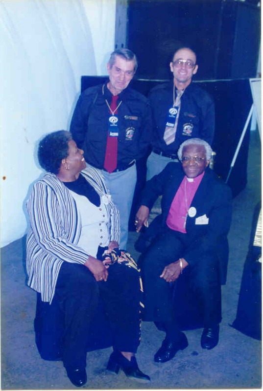 John and Robert Dadford with Archbishop Desmond Tutu and Mrs Tutu