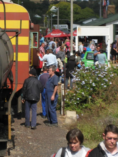 A busy scene as passengers disembark at Cullinan