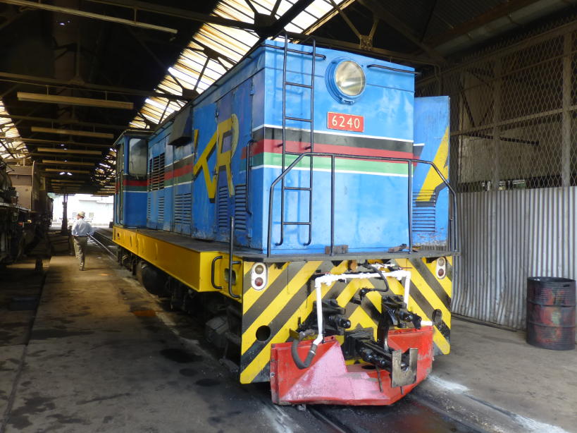6240 has just undergone a minor repair in the second road of Shop 006, next to the steam locos