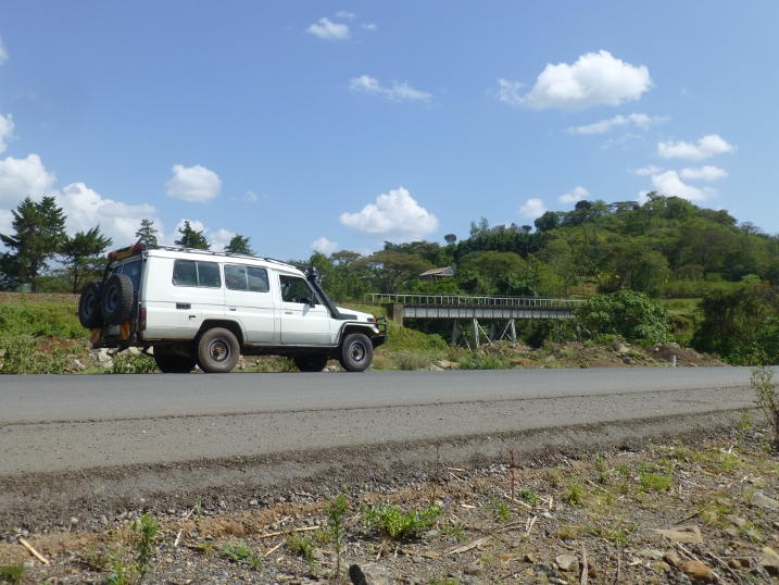 First bridge, with trusty Land Cruiser standing alongside