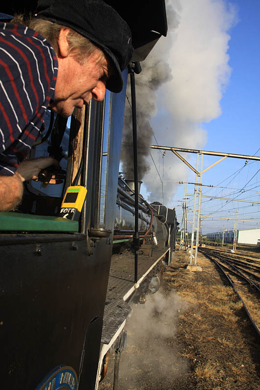 Driver Peter Odell at the regulator of 2650