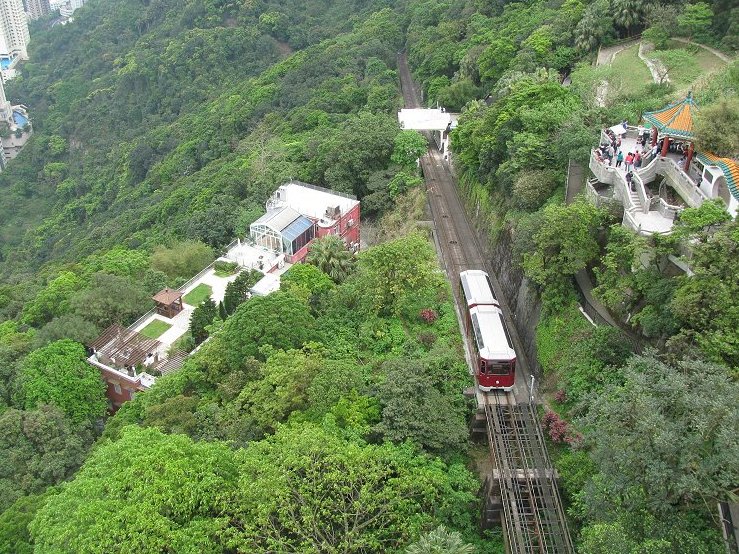 The tram almost at the peak.