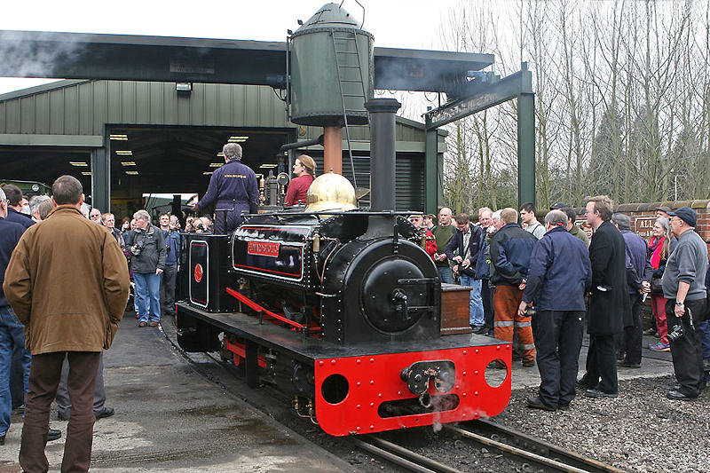 Andrew on the footplate of Edward Sholto. D Rodgers 24 March 2010.