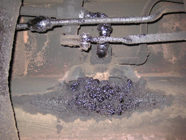 This is where the oil is fed in, at the front of the firebox