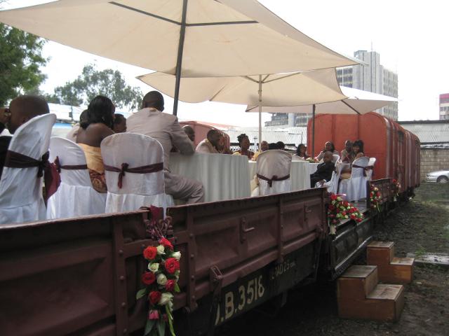 High table was on a goods wagon