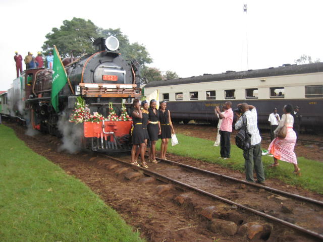Food was served in the historic restaurant car seen in this picture, along with a couple of more modern RVR vehicles