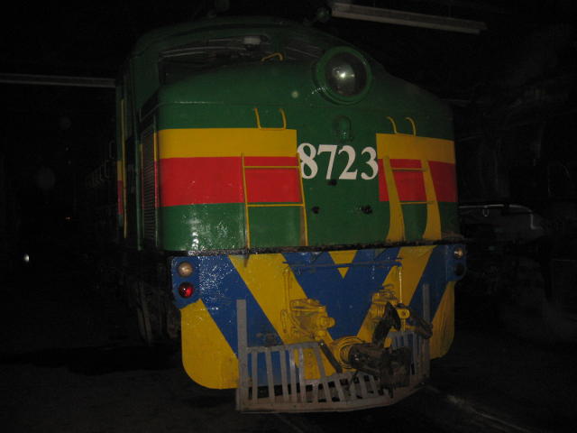 8723 bedded down for the night on the through road next to the steam locos