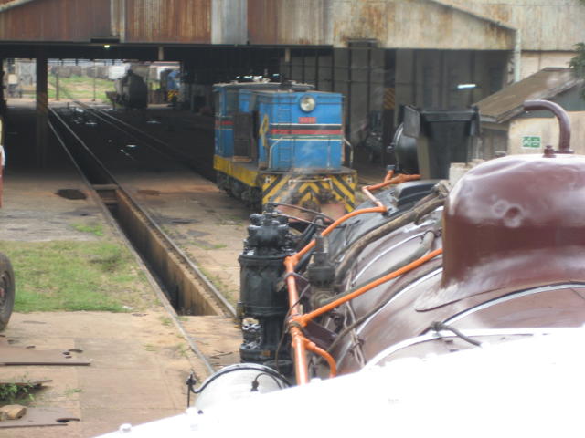 6221 stands at the east end of the old steam shed as 3020 approaches