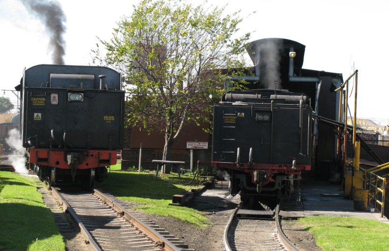 Susan is on the left with Elize on the right. Its a rare occasion to have both these locos in steam at once.