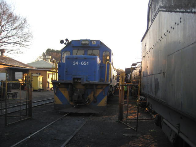 The diesels depart. In fact they later came back to stand the night in our depot.