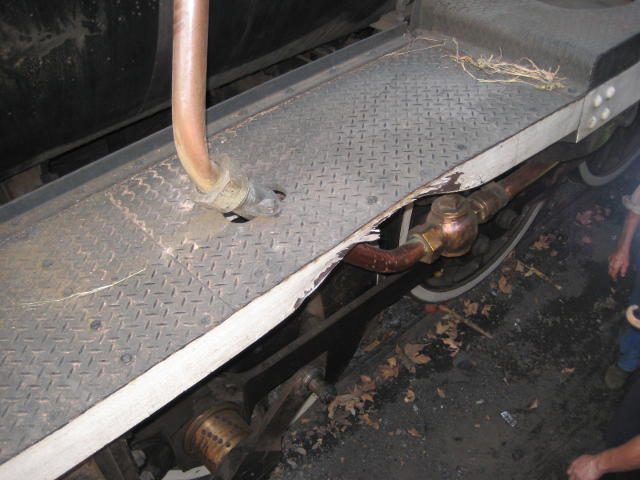 Running board, about halfway down the boiler