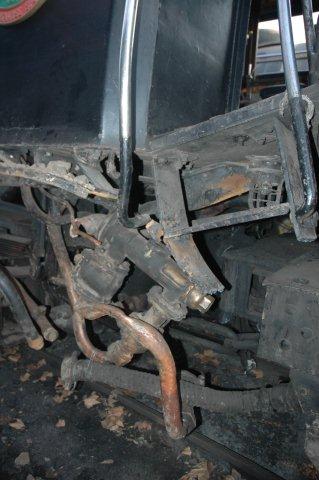 Damage to cab floor, steps and injector.
