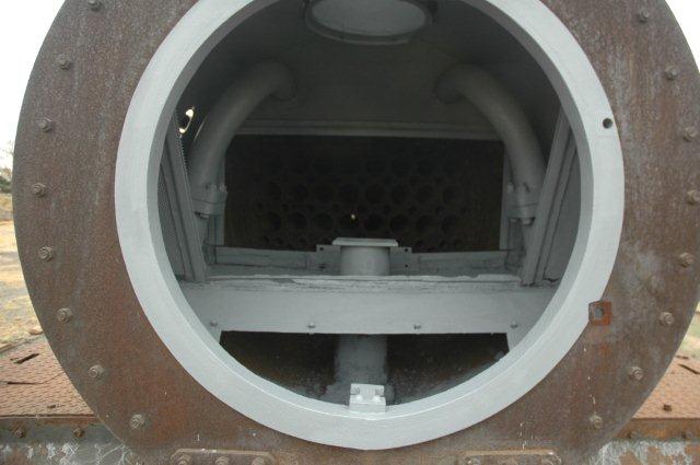 The start of getting the old SANRASM class 24, now plinthed at the FOTR site in Hermanstad, painted and prepped so that curious passengers can have a look see as to what goes on in the smokebox end. Further labelling and painting of the various parts is still to take place