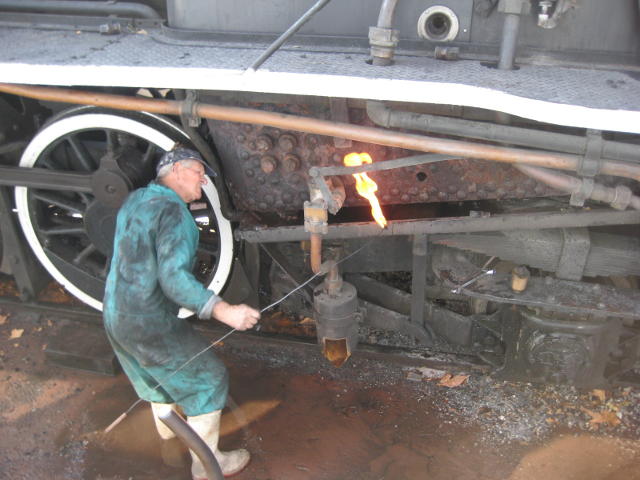 The old fashioned way - a flame is used for illumination inside the boiler