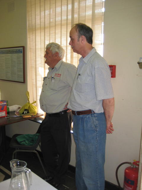 Instructors Cliff (l) and Machiel (r) look on