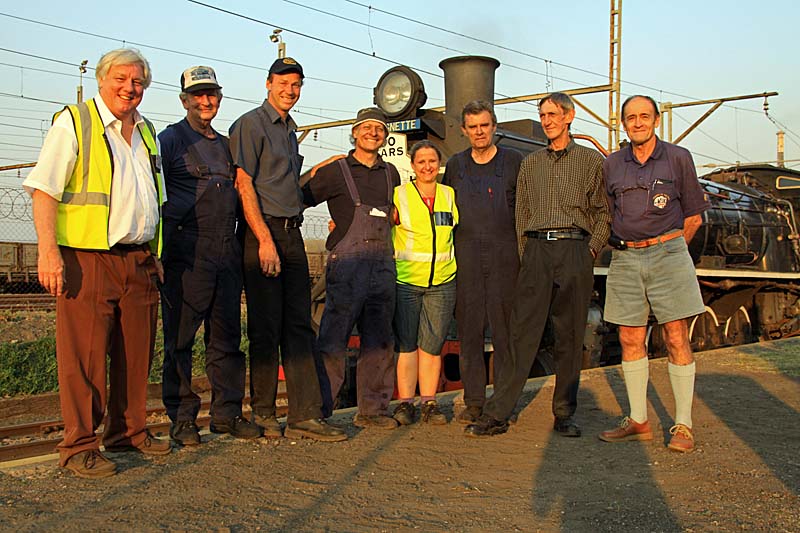 The crew line up after presentation of special badges.