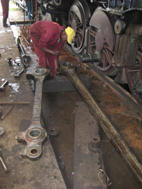 There was a bit of a knock, so the rods were removed and new white metal bearings fitted