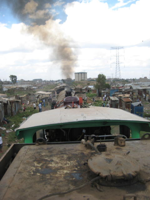 Looking back along the train
