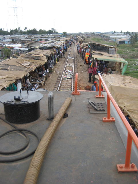 Those are goods laid out for sale in the centre of the track!