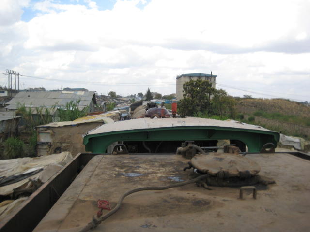 This view back along the train shows how little clearance there is on each side