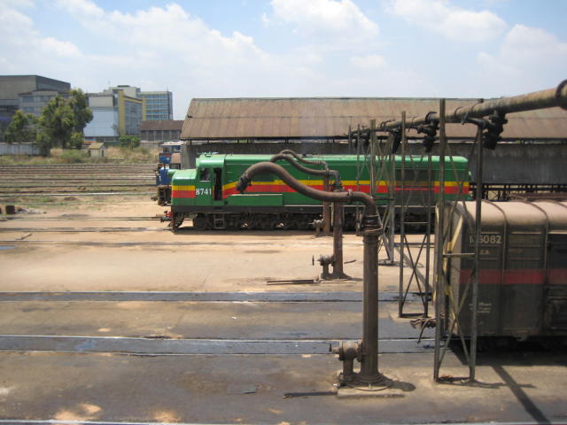 8741 in smart RVR livery stands behind the defunct water columns
