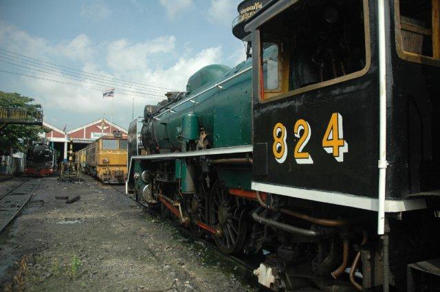 Thonburri depot and a 4-6-2 loco is about to be placed into the shed for a steam special at the weekend.