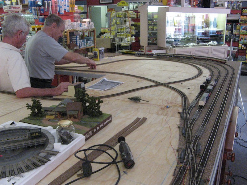 Adjustments. The Dremel in the foreground is used to cut flexitrack.