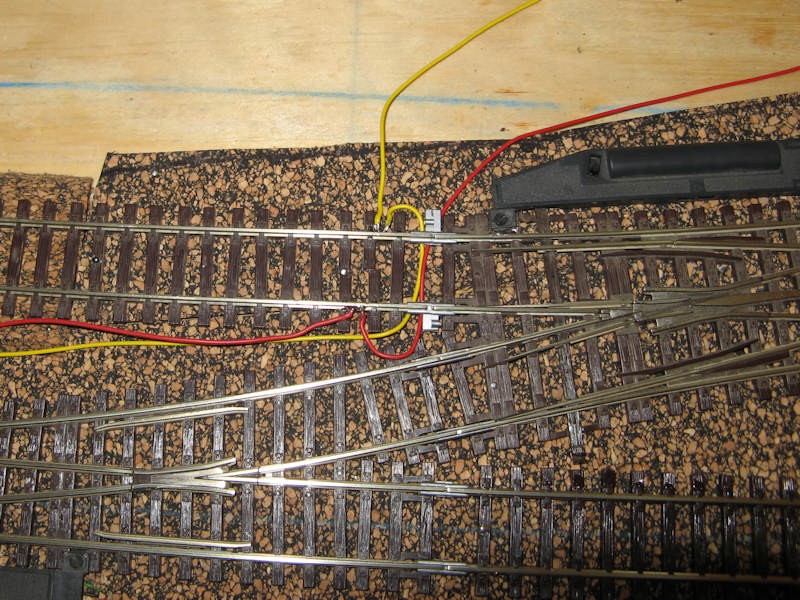 This photo shows temporary point wiring used for testing functionality.