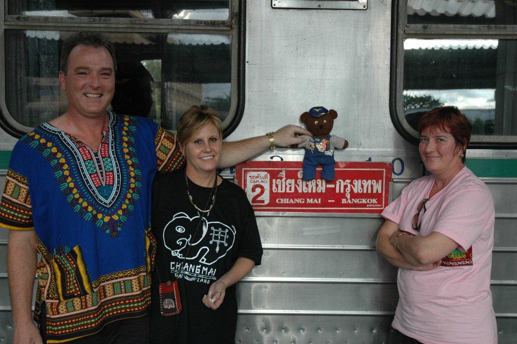 Ted's Chang Mai to Bangkok train travelling friends. Lindie on far right!