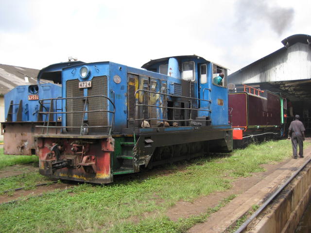 The wheels spun a bit when this little blue machine tried to pick up well over 300 tons of steam locos