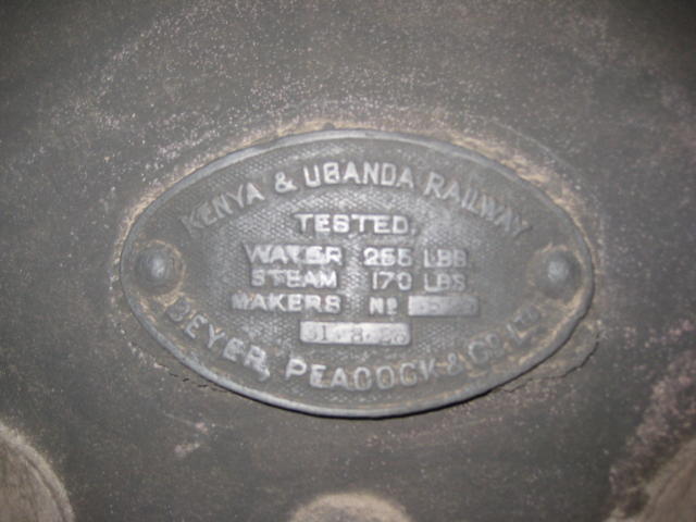 Maker's plate on the stationary boiler