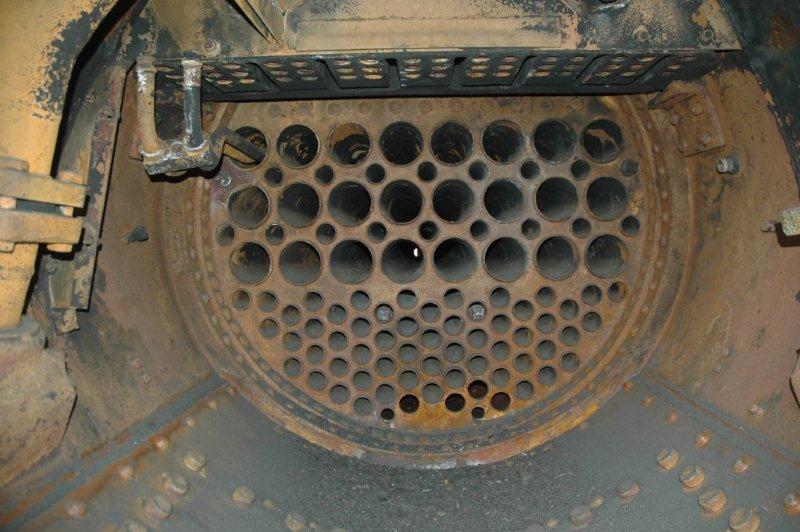 An interesting view seldom seen, of the innards of a loco smokebox.
