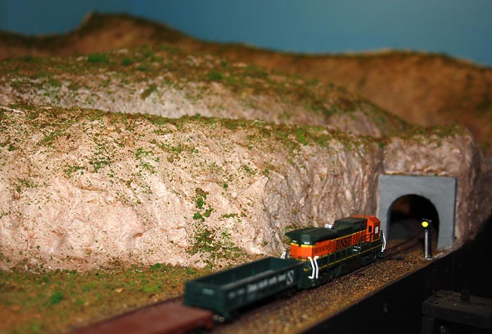 About to enter a short tunnel, from here down hill to the main yard.