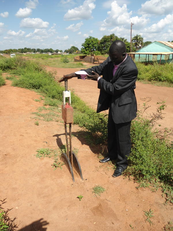 Our security escort, Chol, demonstrates yet another points lever