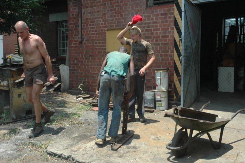 Hard work to move metal.