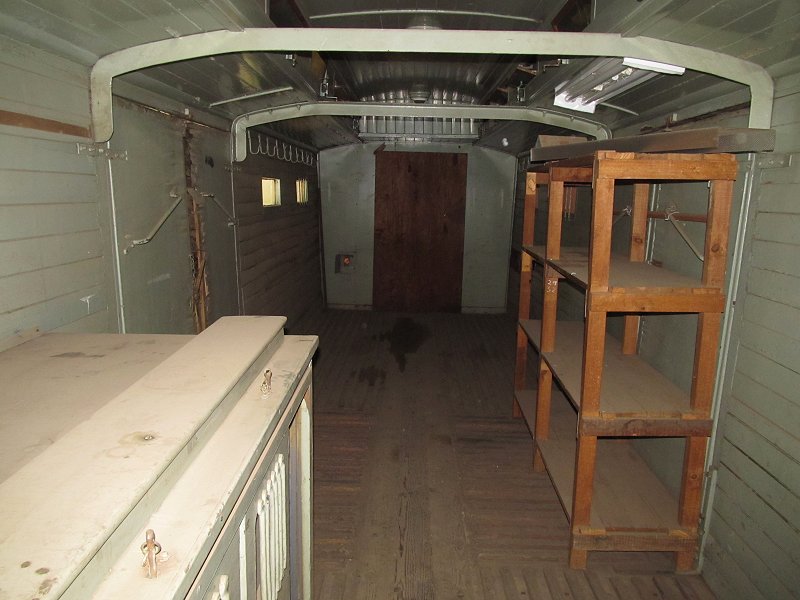 Interior of the bag van