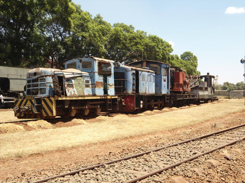 Standing behind the museum's two diesel shunters