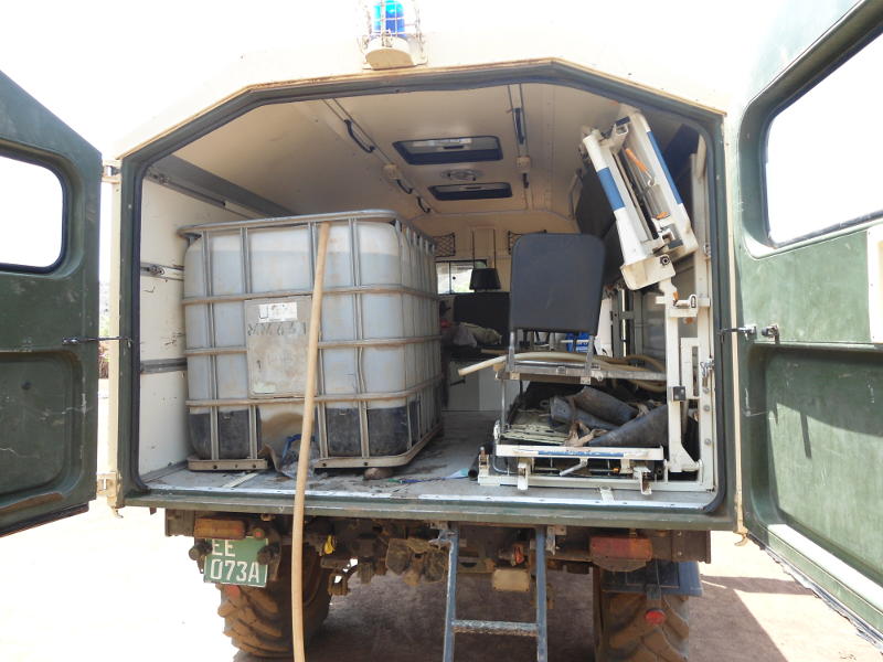 A large water tank is, of course, essential kit for any ambulance