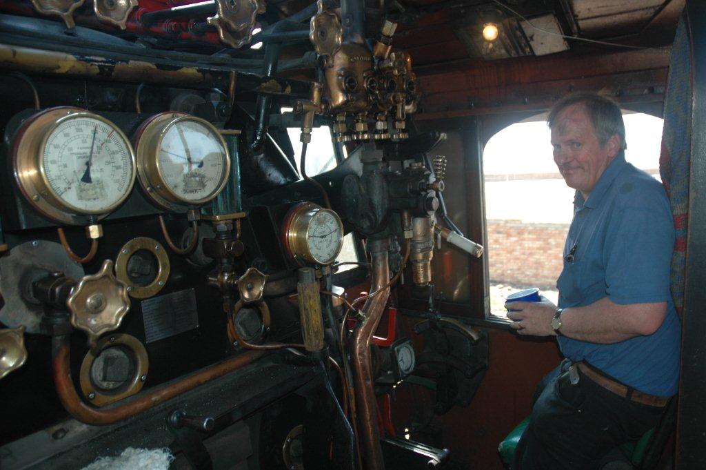 A satisfied smile! Driver Tony Attwell is almost at Cullinan after successfully bringing in the FOTR train from Hermanstad.