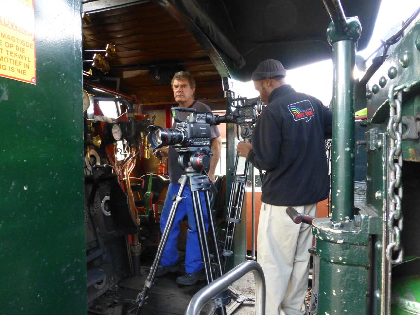 Driver Steve Smith entertains them on the footplate.