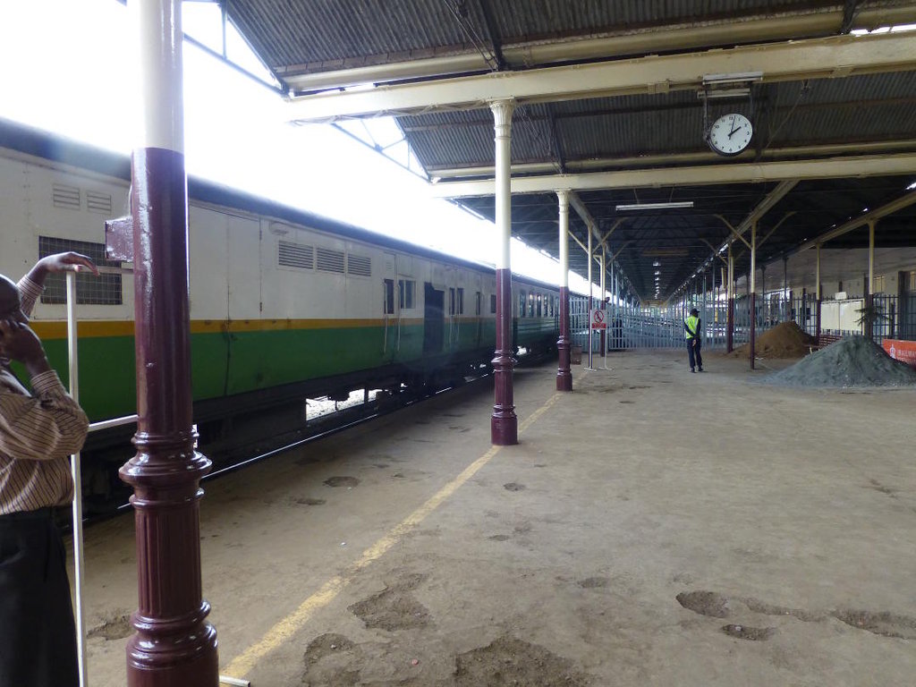 The Soykimau commuter train stands in Platform 1