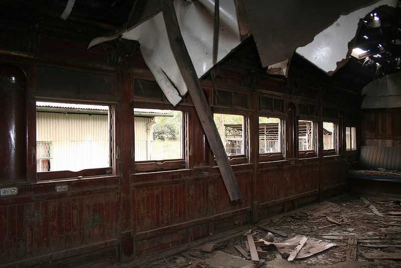 The rather dilapidated interior