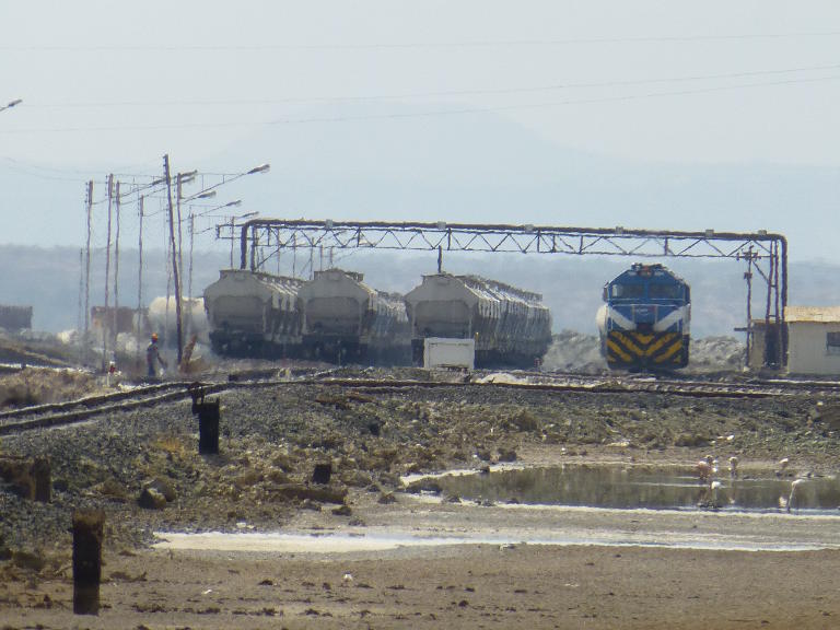 Ready to depart. Taken from the level crossing on the main road out of Magadi