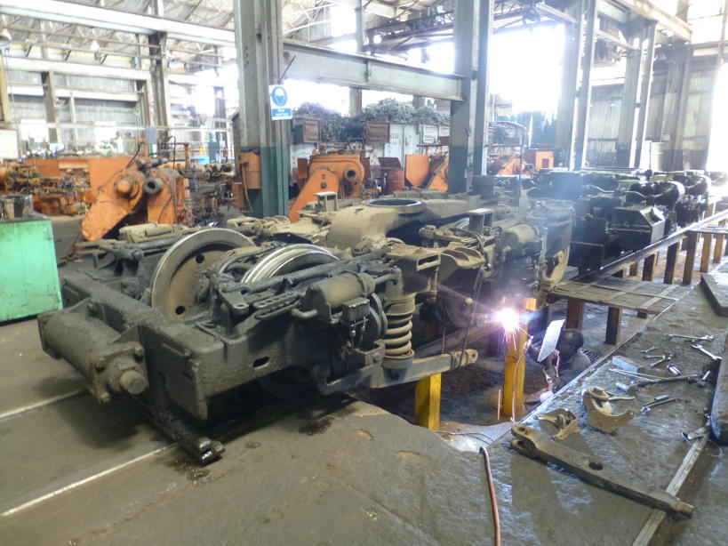 The bogie being welded