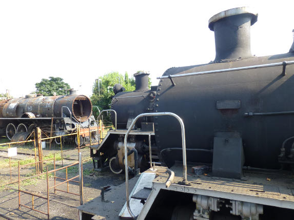Three smokeboxes. From the foreground: 24 class 3664, 19D 2650 and 15CA 2850.
