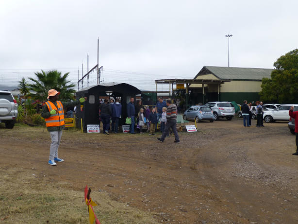Chris supervises the parking
