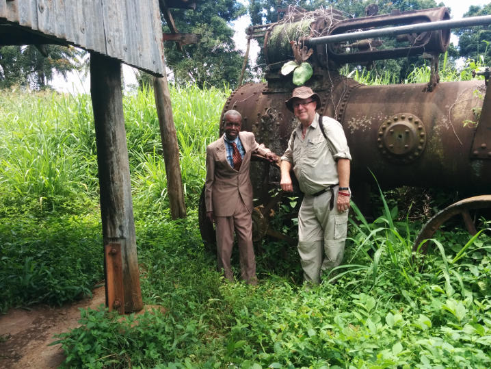 John standing next to the Robey with the engineer.