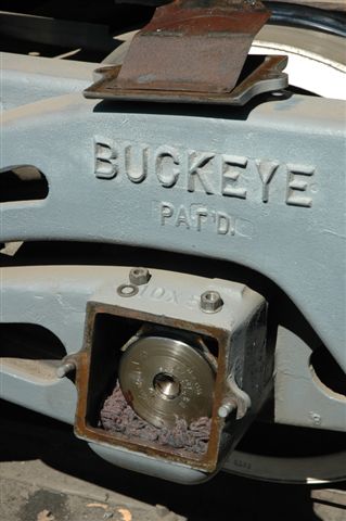 Here we see the buckeye bogeys of the 19D 2650, with cover plates off, being prepared for oiling and inspection.<br /><br />Photo by Nathan Berelowitz, 12/08/07
