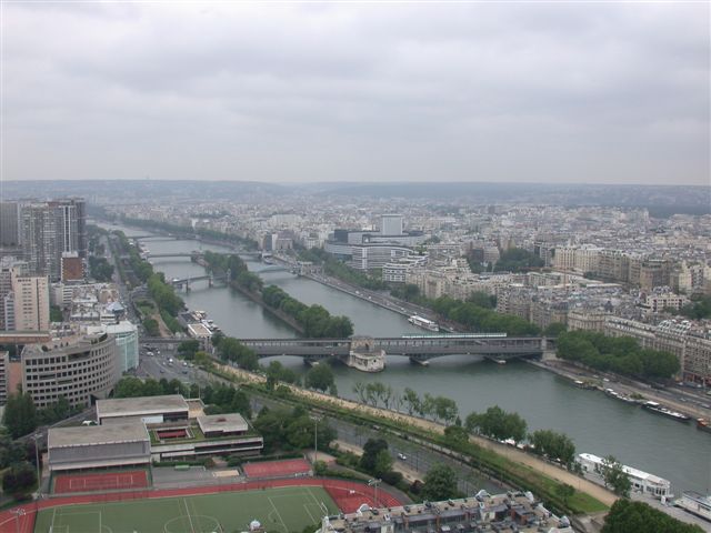 &quot;View from the top&quot; - Metro set crosses the Seine river as seen from themEiffel Tower.