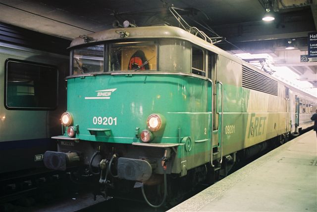 SNCF French railways electric unit at the Montparnasse station with a train from the Versailles area. The photographer having had a footplate ride in it